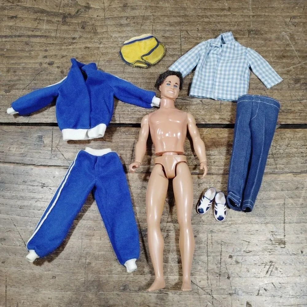 Vintage Mattel KEN Barbie Doll 1968 Body Twist N Turn Clothing Shoes Track Pants